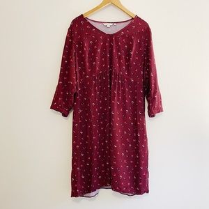 Boden Magenta Floral long-sleeve dress, size 18